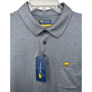 NWT Jack Nicklaus‎ Men's Large Grey Short Sleeve Polo Shirt Performance Golf